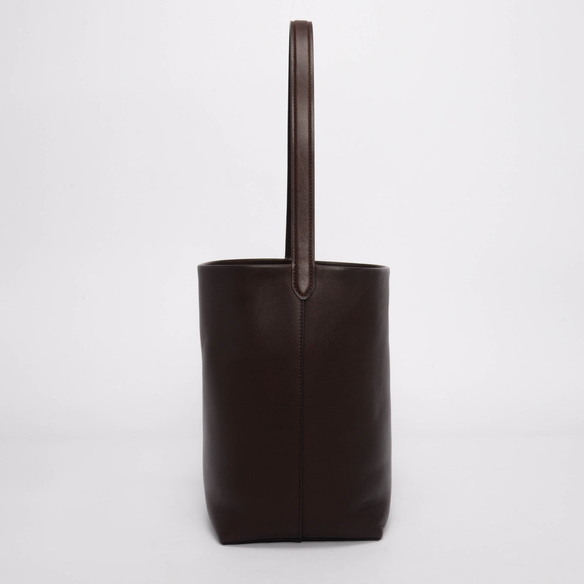The Row Chestnut Saddle Leather Medium NS Park Tote