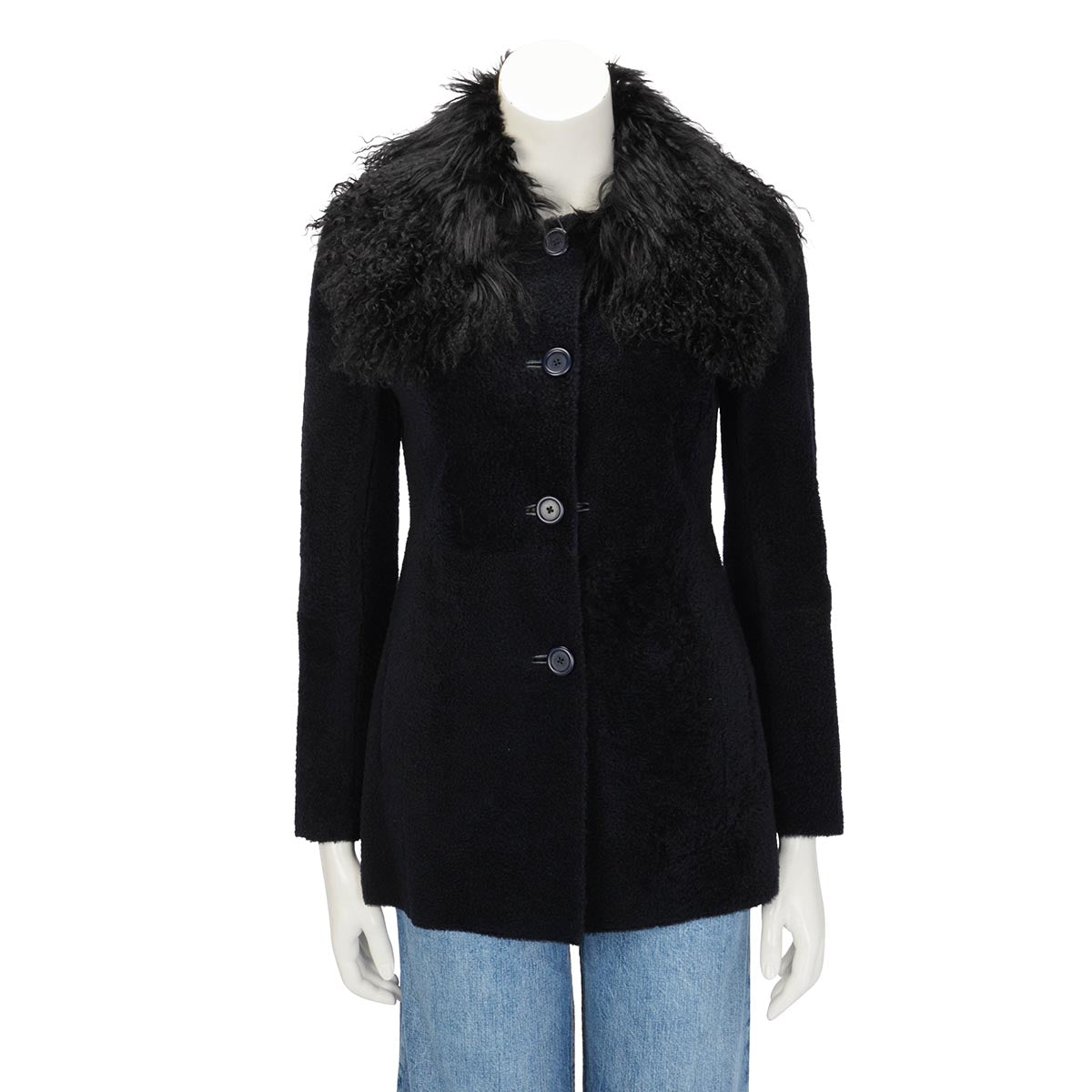 Miu Miu Midnight Blue Sheepskin Jacket IT 36