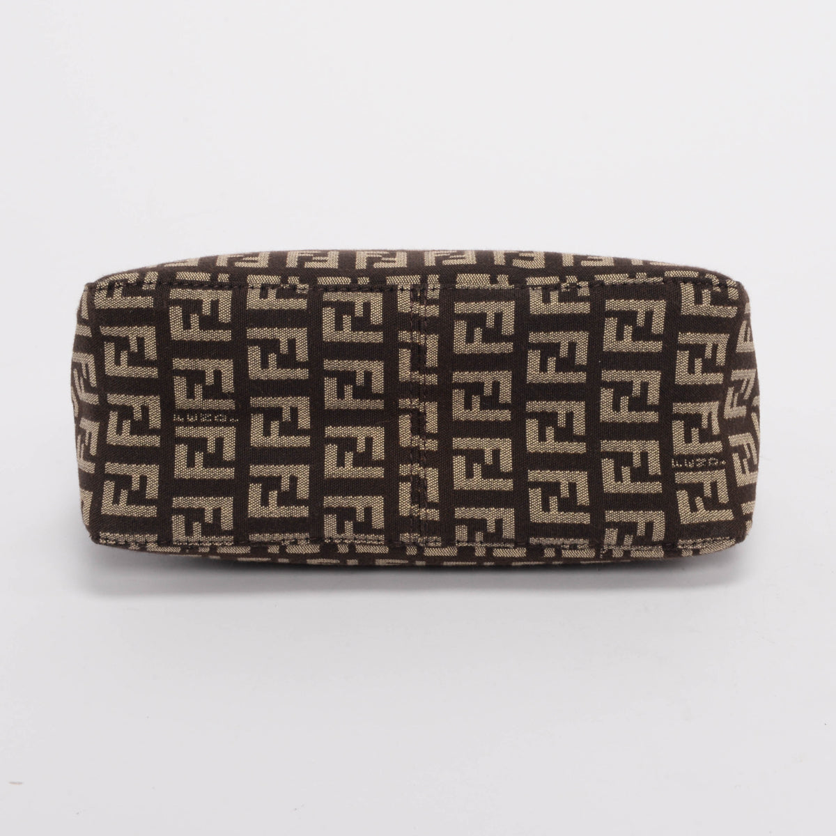 Fendi Brown Zucchino Canvas Pochette