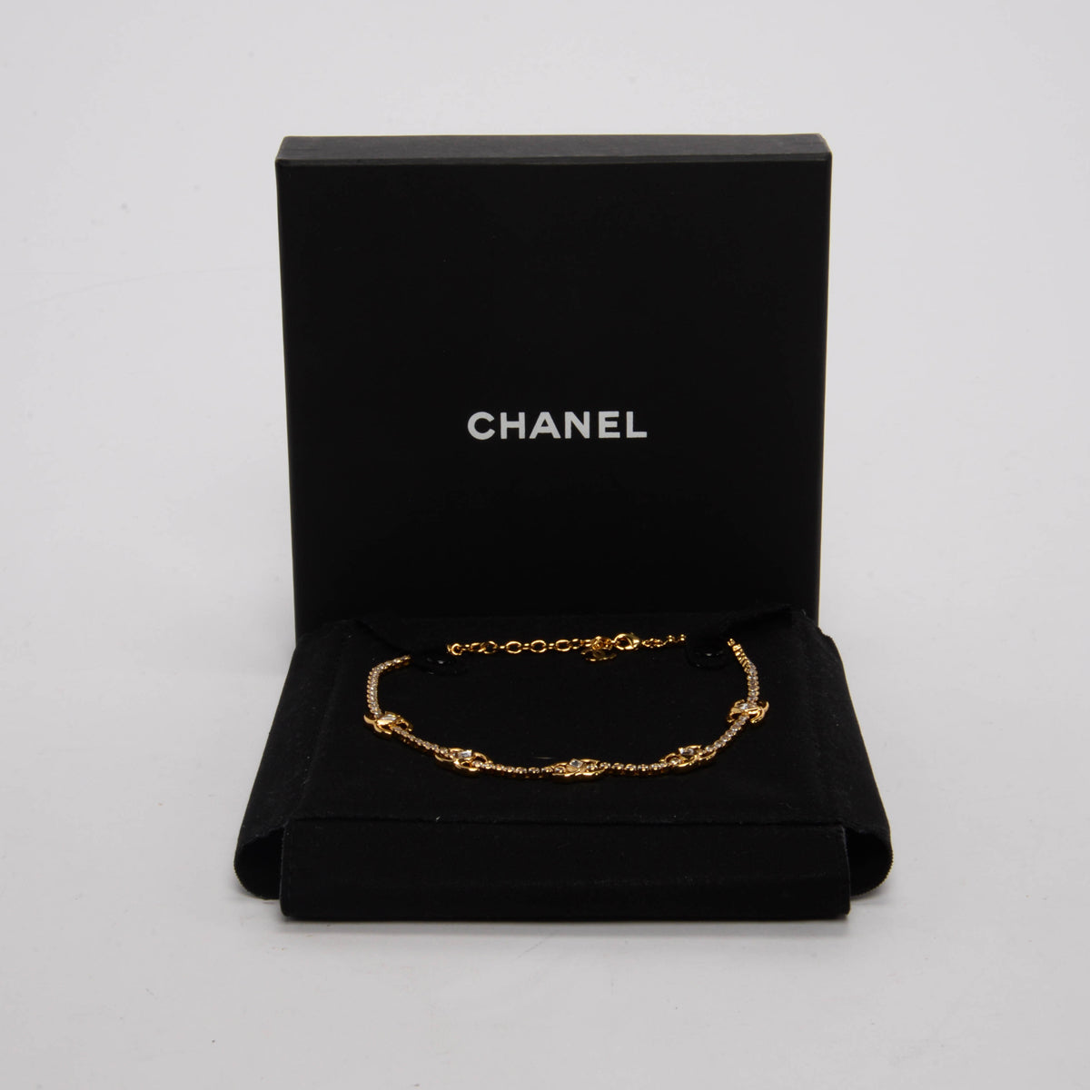 Chanel Gold Crystal CC Marquise Choker