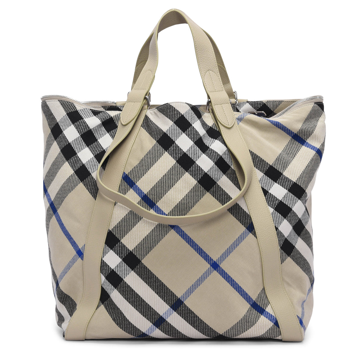 Burberry Beige Jacquard Check Large Festival Tote