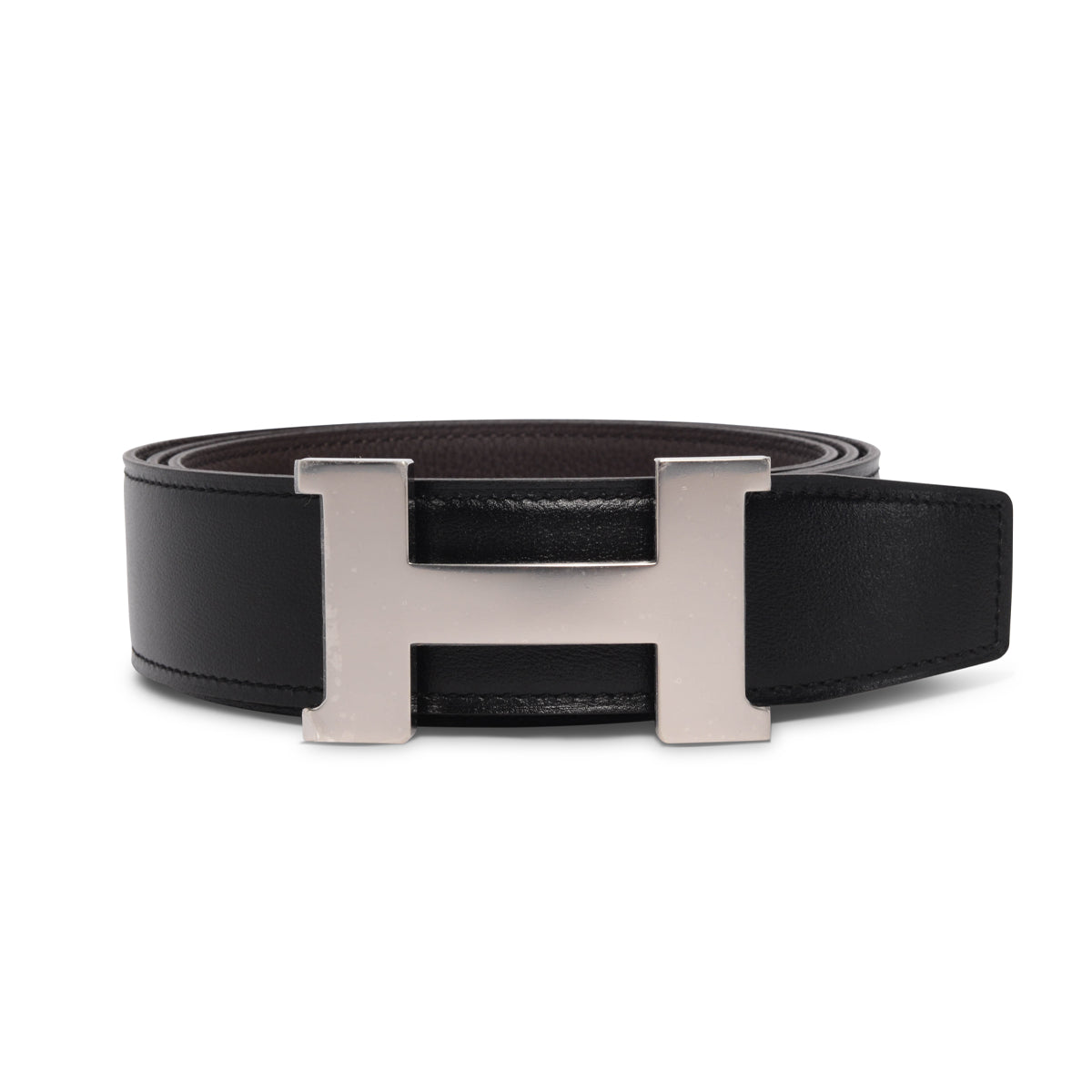 Hermes Noir & Chocolate Reversible Constance 38mm Belt