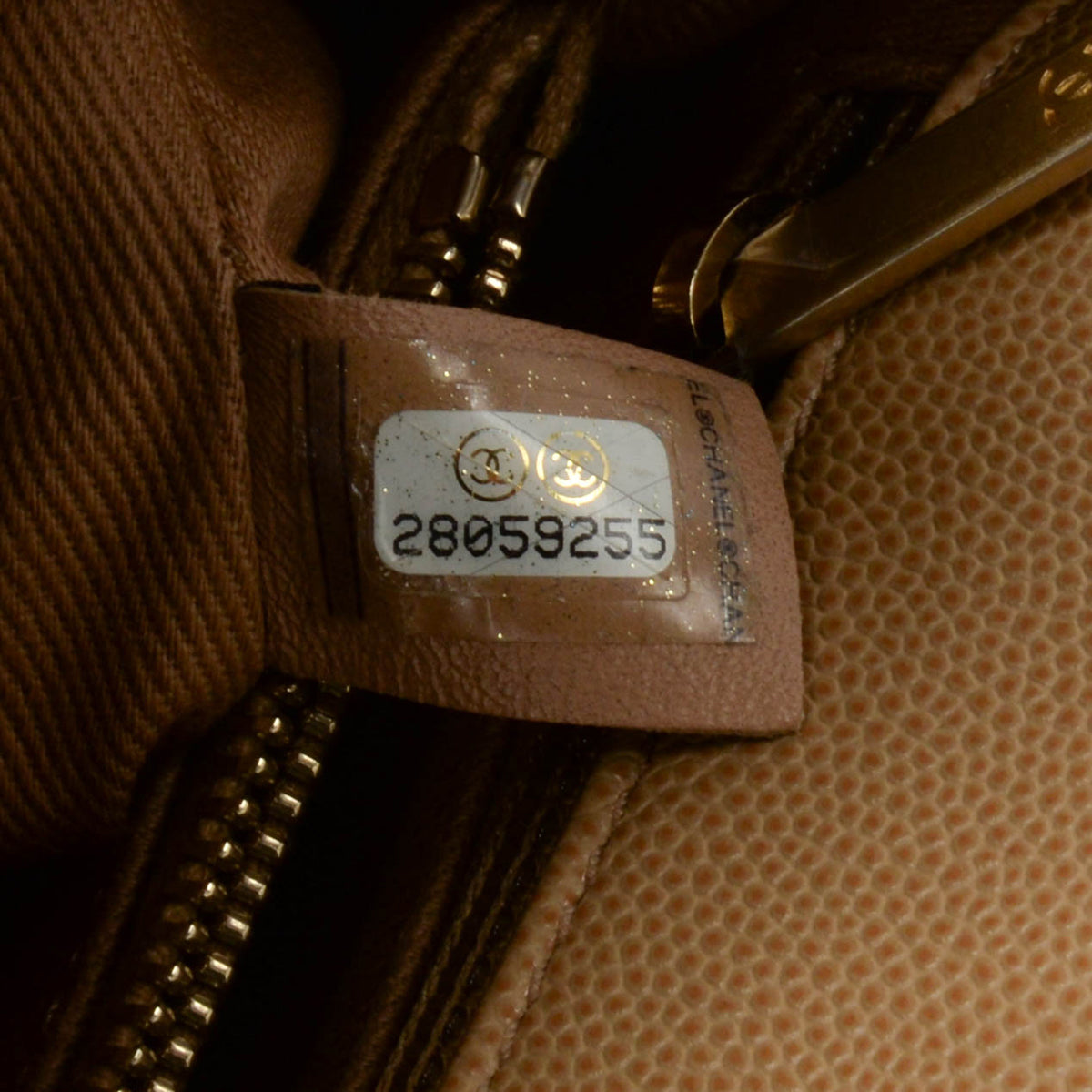 Chanel Beige & Burgundy Caviar & Lizard Medium Coco Handle Bag