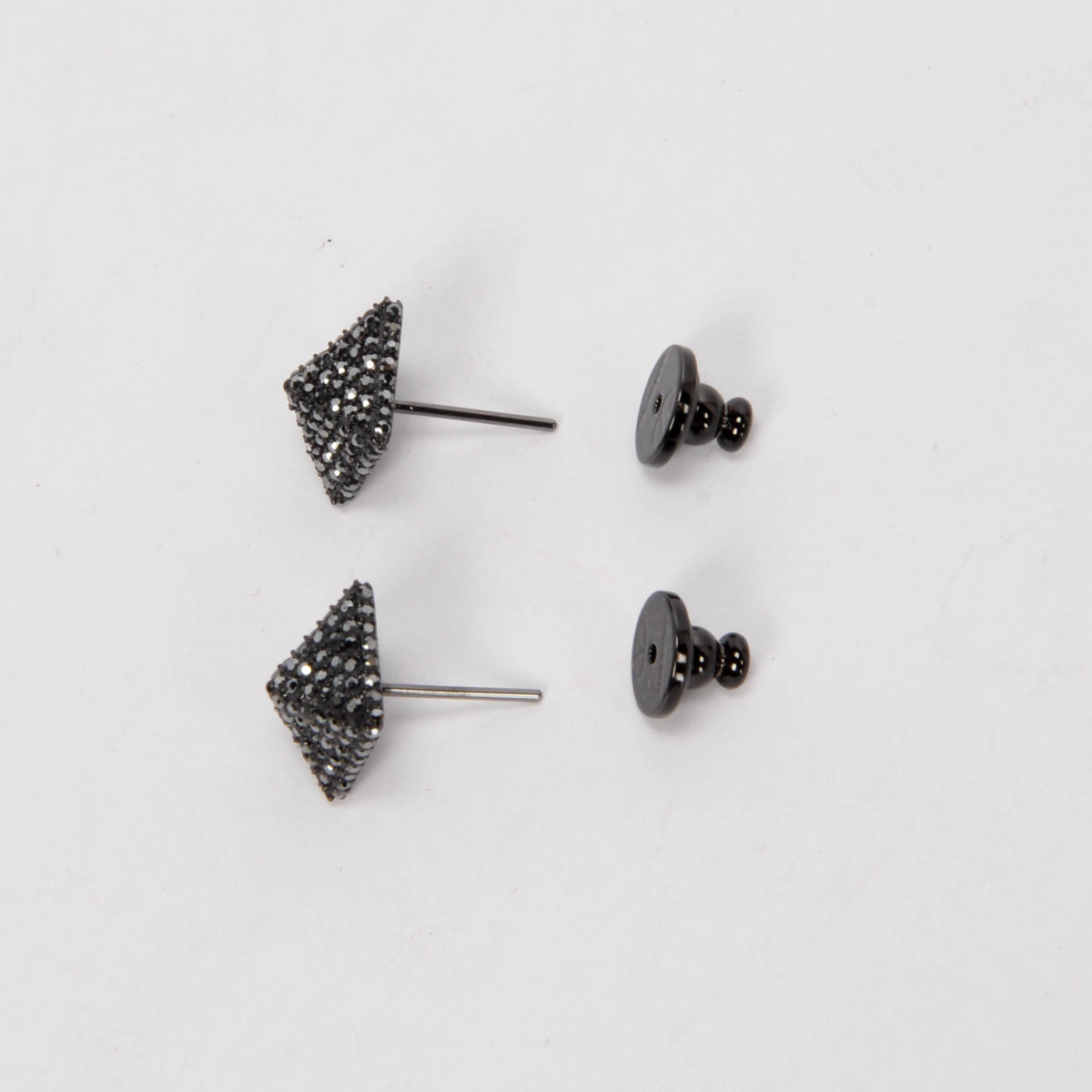 Valentino Black Crystal One Stud Earrings