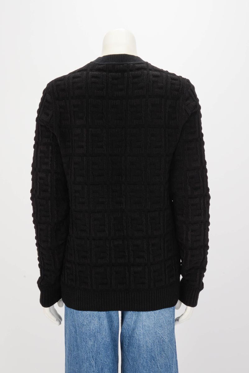 Fendi Black Chenille FF Motif Sweater IT 50