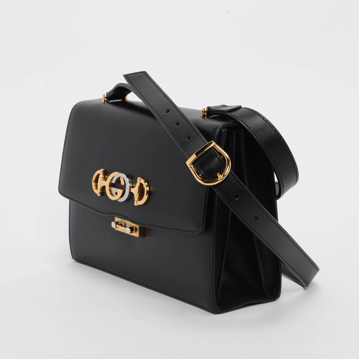 Gucci Black Smooth Calfskin Small Zumi Shoulder Bag