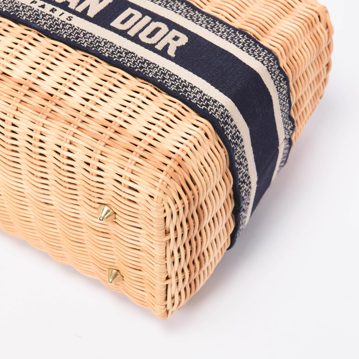 Dior Blue Oblique Wicker Medium Lady Dior Bag