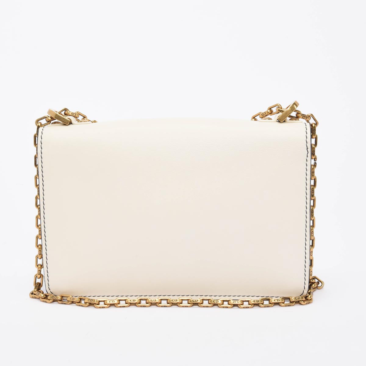 Dior White Calfskin Medium J'Adior Chain Flap Bag