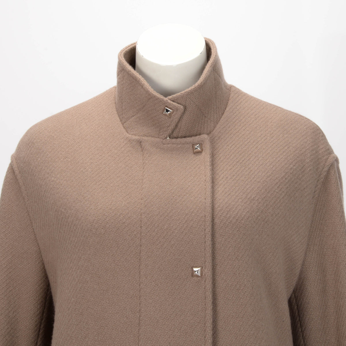 Hermes Etoupe Cashmere Long Coat FR 40
