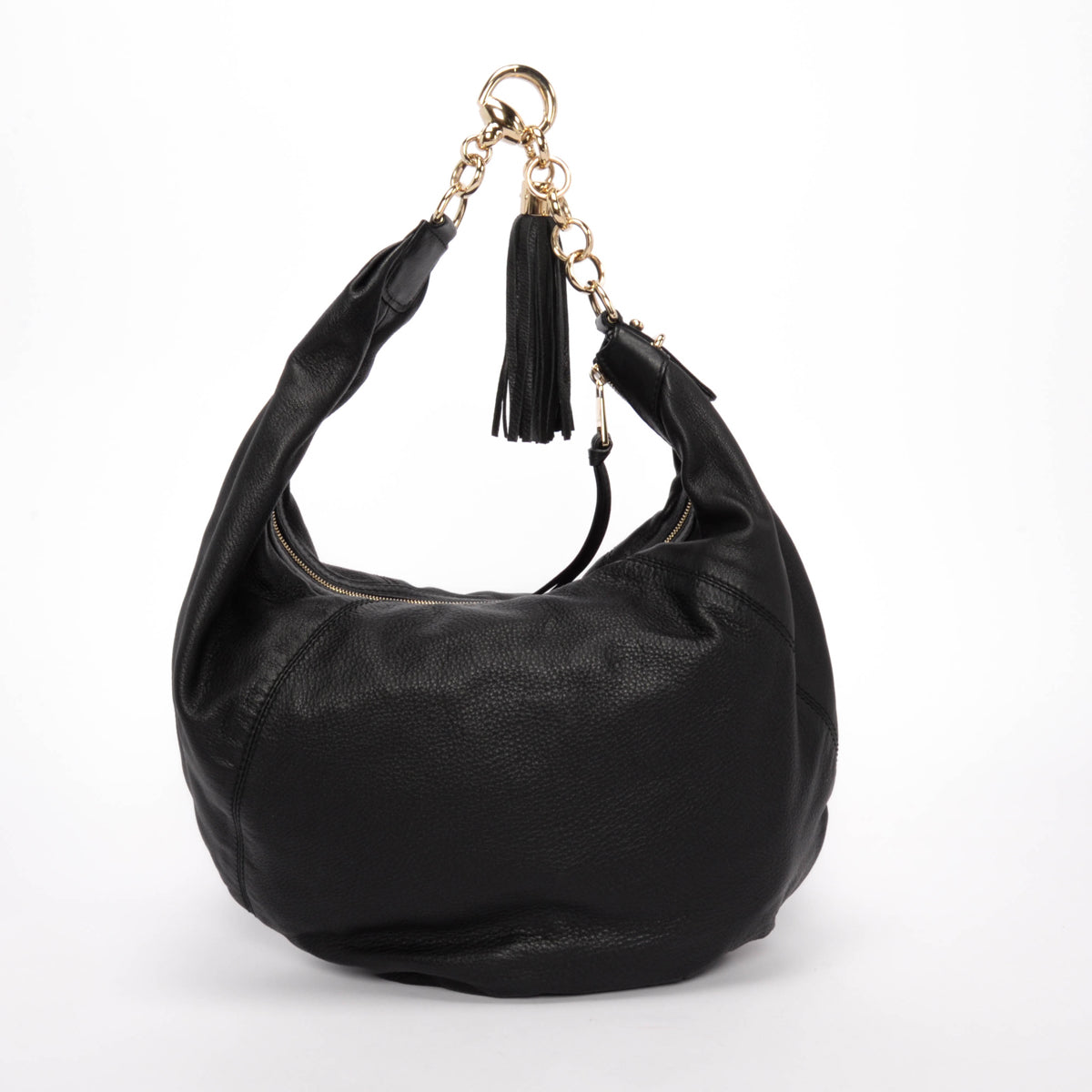 Gucci Black Calfskin Medium Sienna Hobo Bag