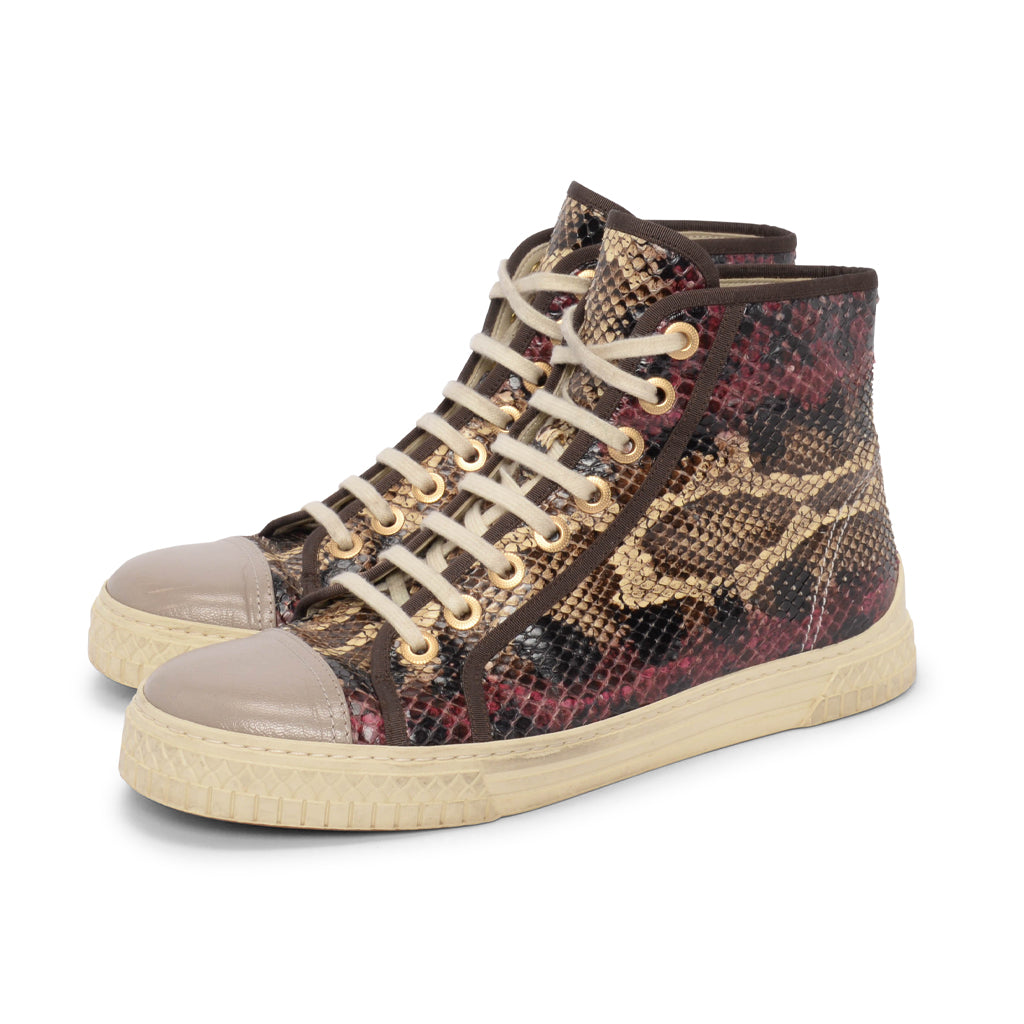 Chanel Multi Colour Python Hi-Top Sneakers 38.5