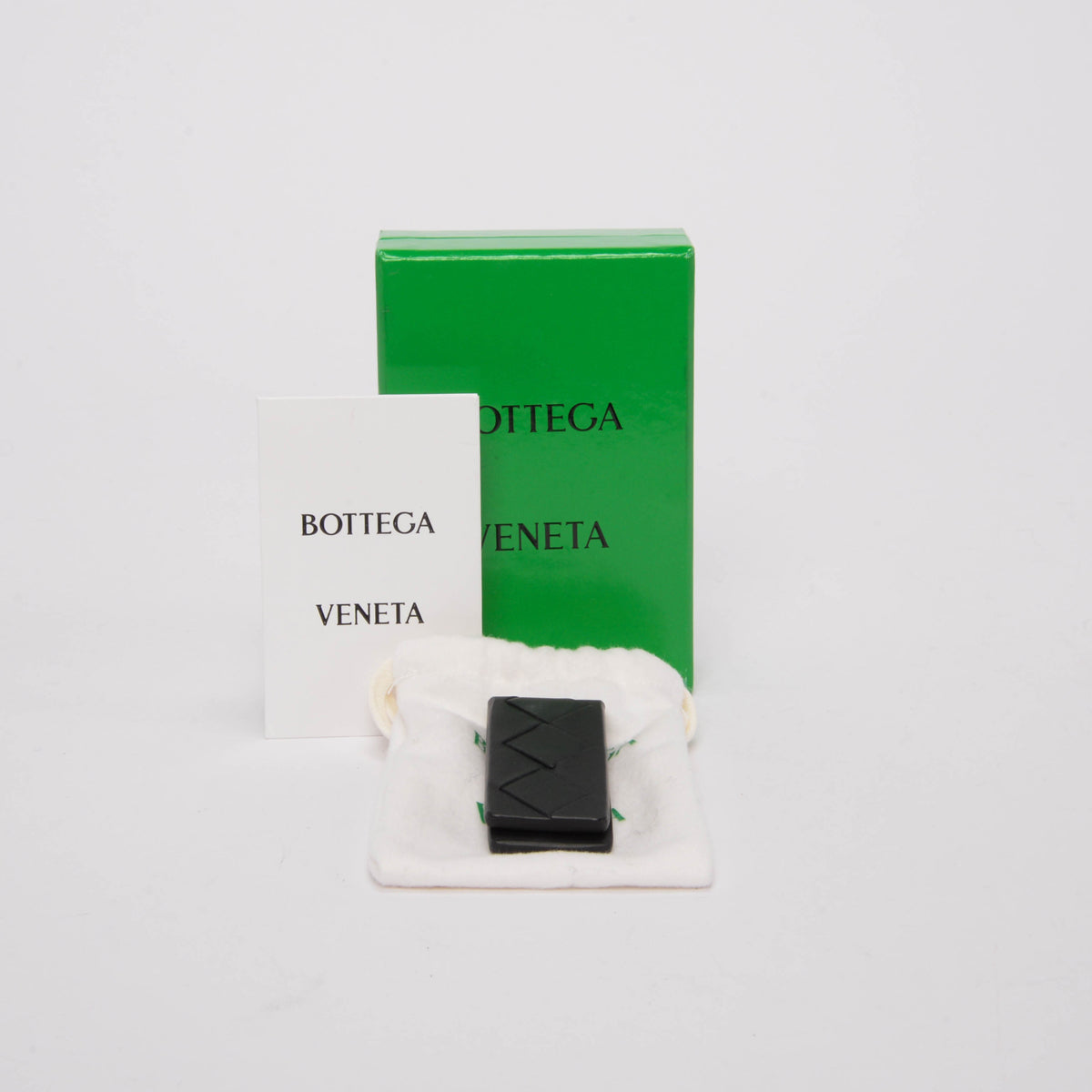 Bottega Veneta Black Leather Intrecciato Money Clip