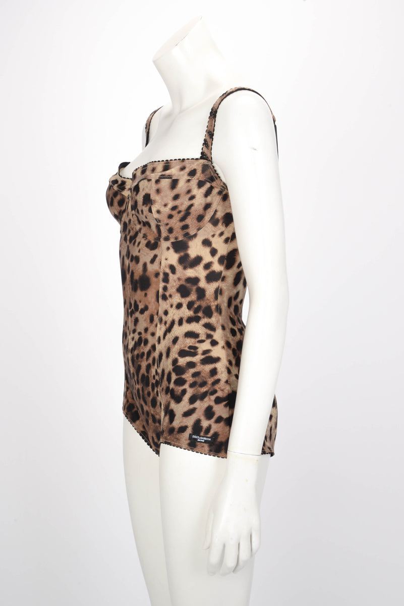 Dolce & Gabbana x Skims Leopard Jersey Playsuit M