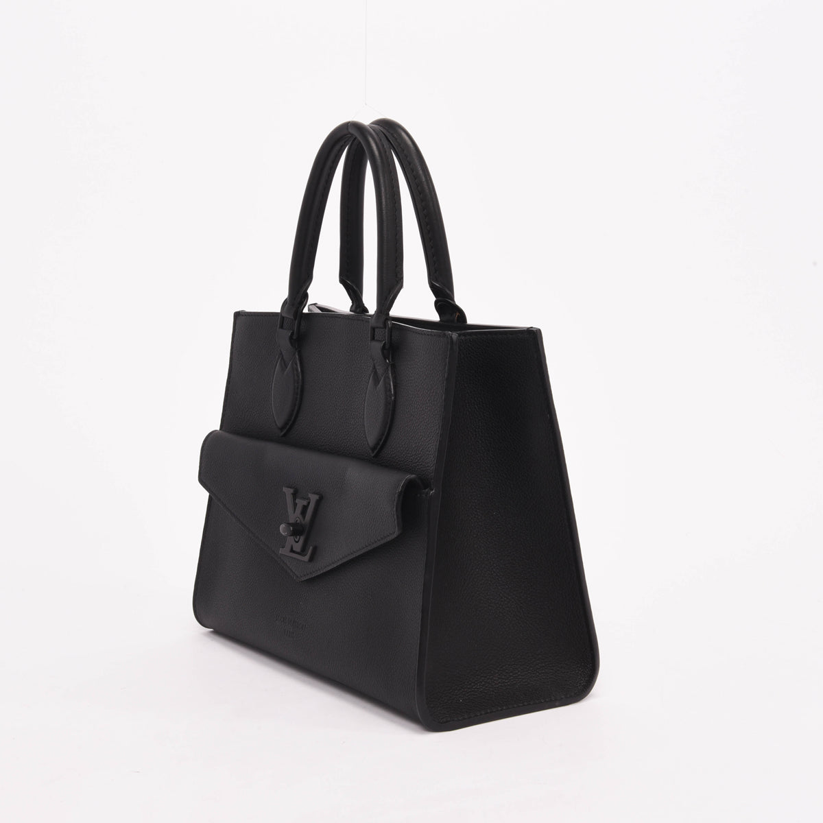 Louis Vuitton Black Grained Calfskin LockMe PM Tote