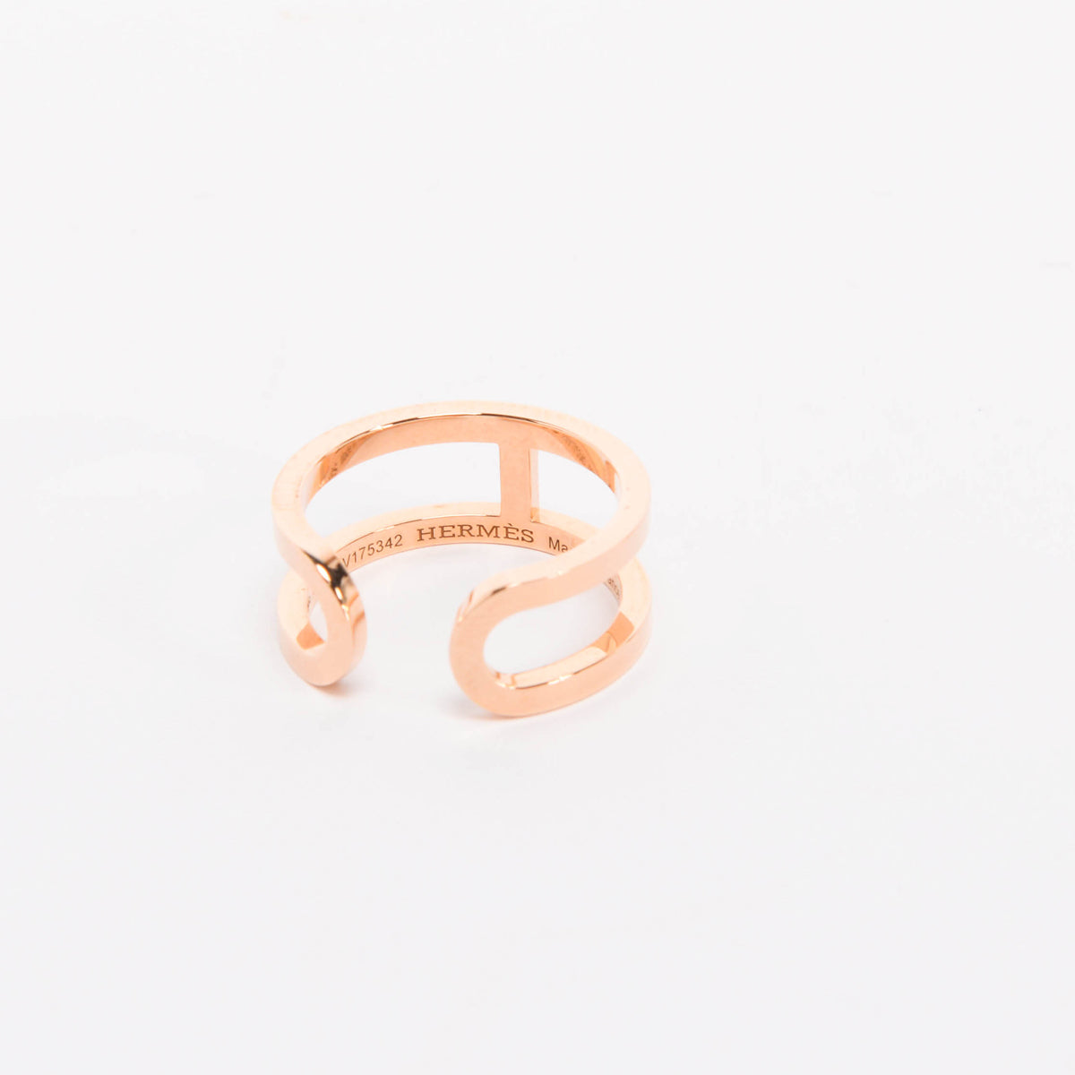 Hermes 18k Rose Gold Ever Chaine D'Ancre Medium Model Ring