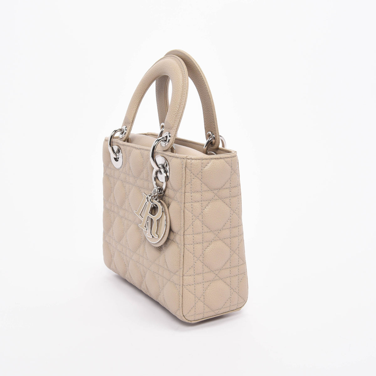 Dior Sand Cannage Grained Calfskin Small Lady Dior