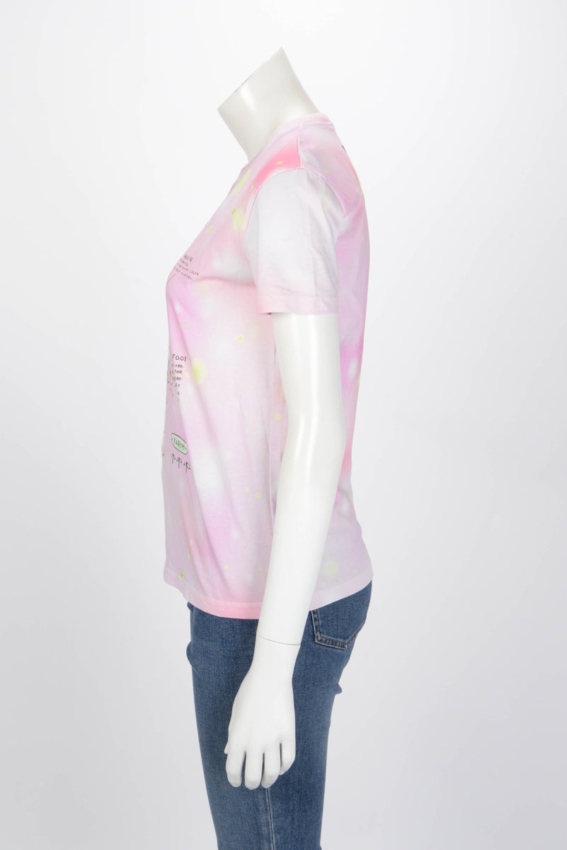 Miu Miu Pink Cotton Wild Flower Rabbit Print T-Shirt S