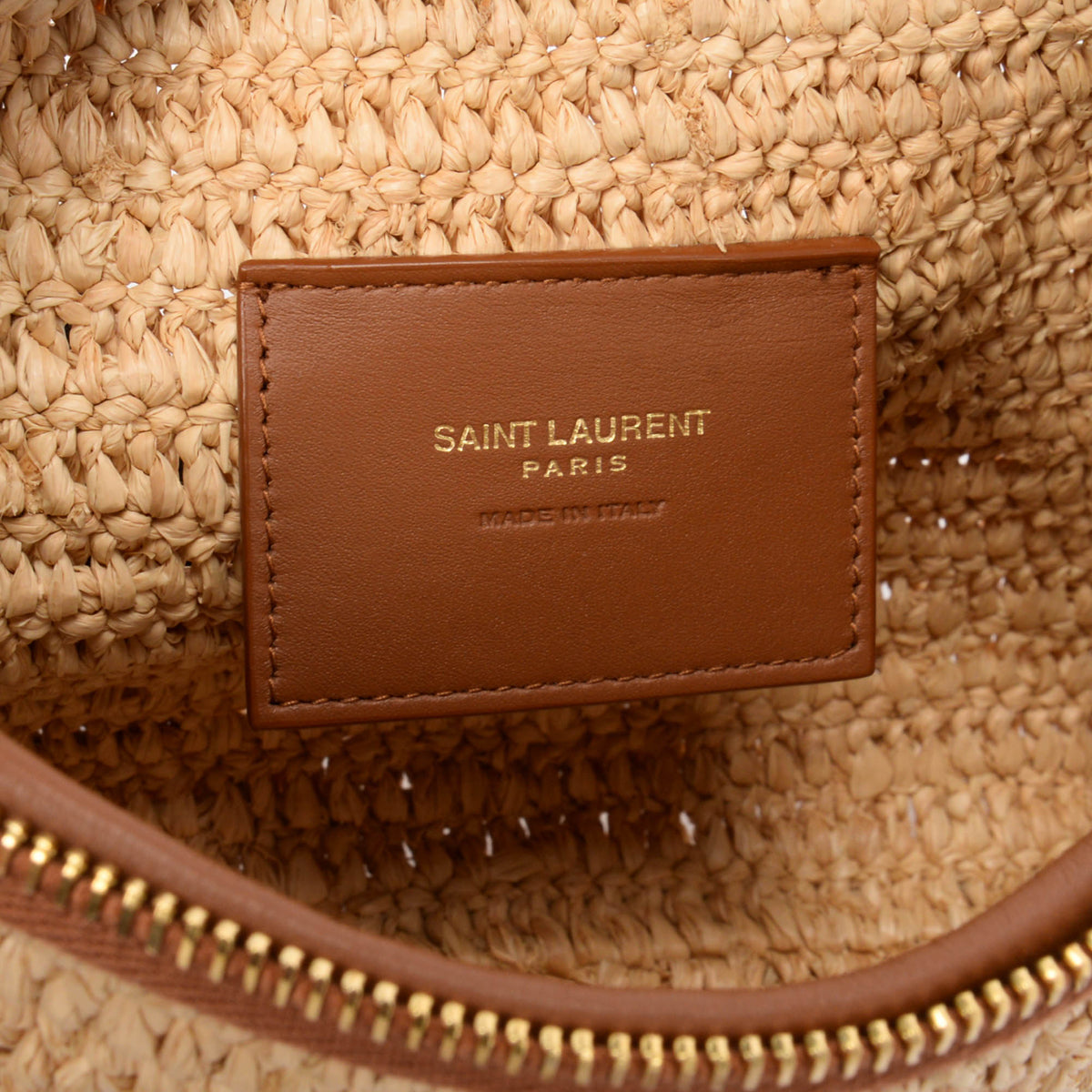 Saint Laurent Natural Raffia Gaby Crossbody Bag