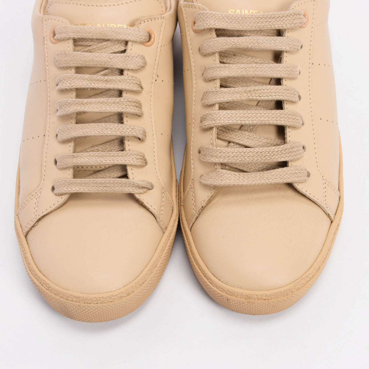 Saint Laurent Beige Leather Court Classic Sneakers 35