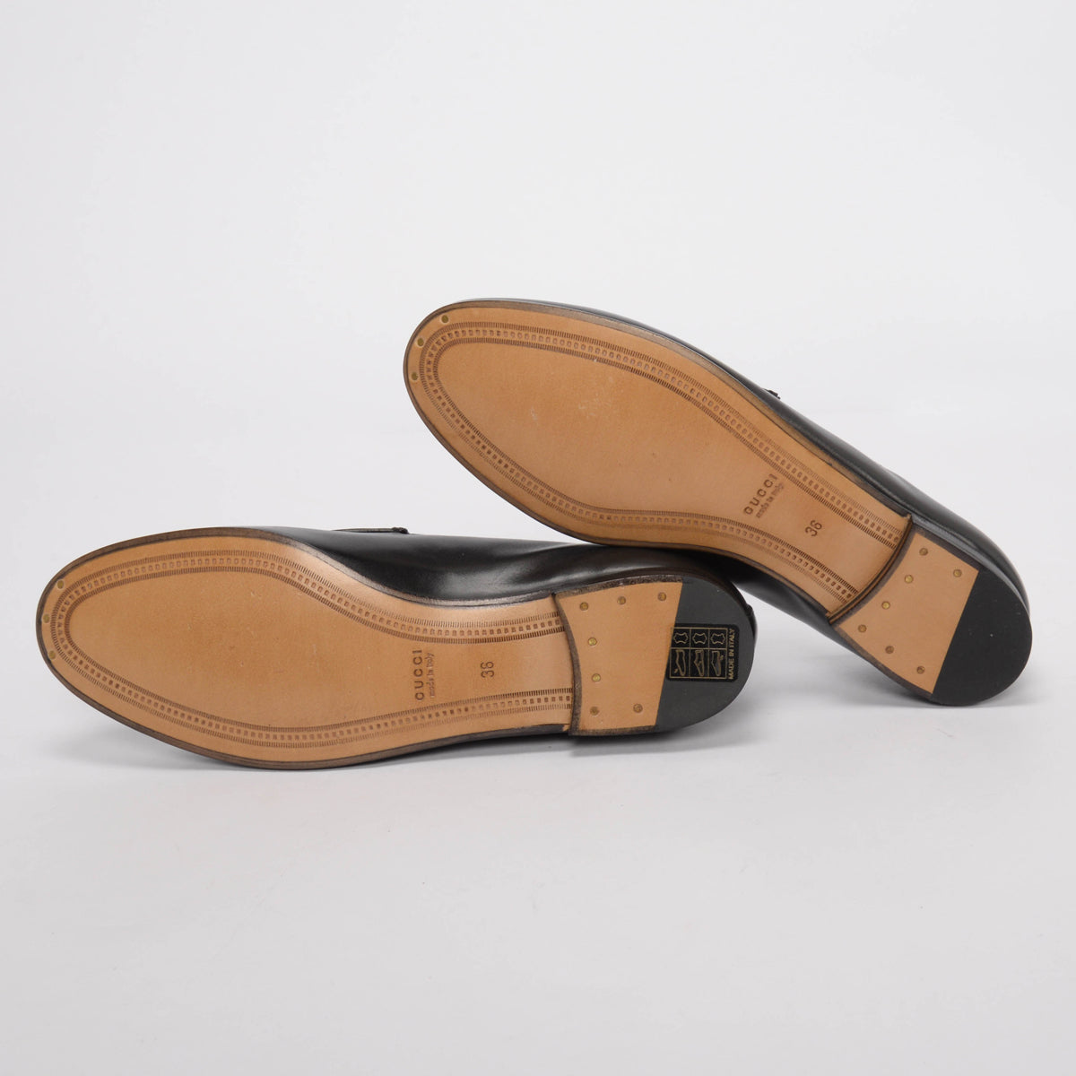 Gucci Black Calfskin Jordaan Horsebit Loafers  36