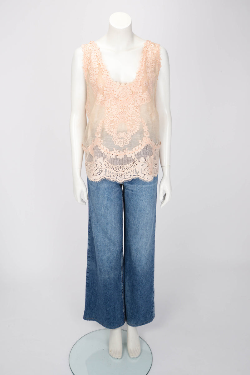 Zimmermann Peach Natura Lace Patch Top 4