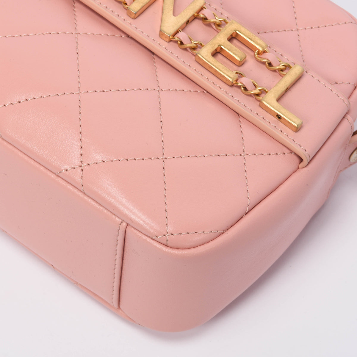 Chanel Pink Quilted Calfskin Enchained Camera Bag