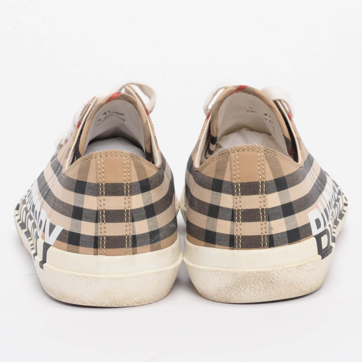 Burberry Beige Nova Check Low Top Sneakers 41