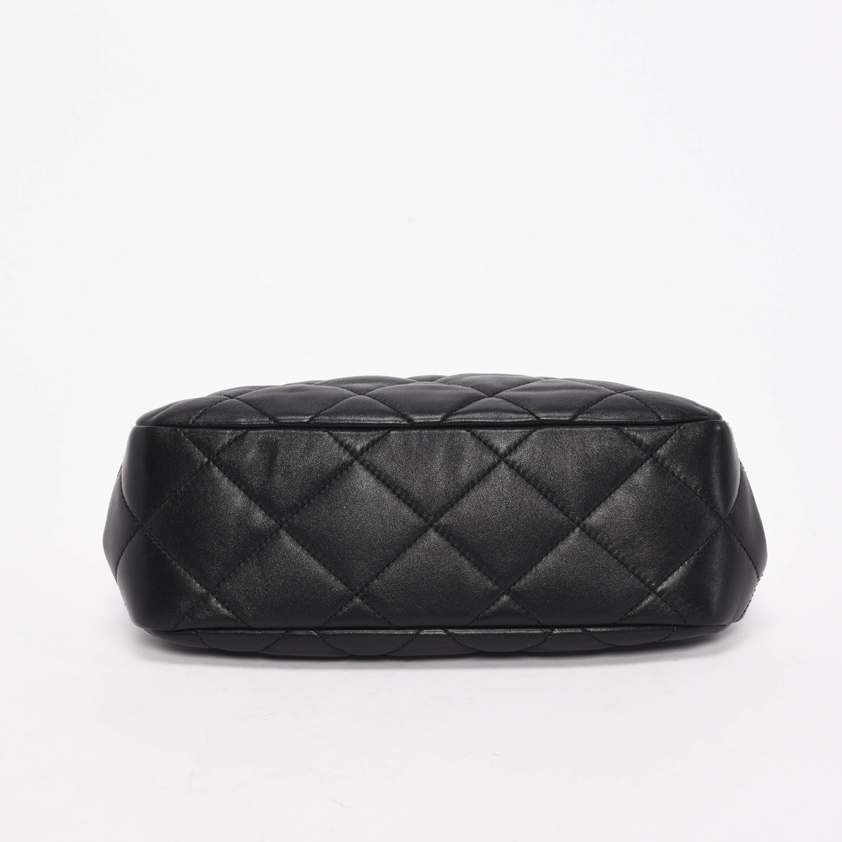 Chanel Black Quilted Lambskin CC Kisslock Clutch