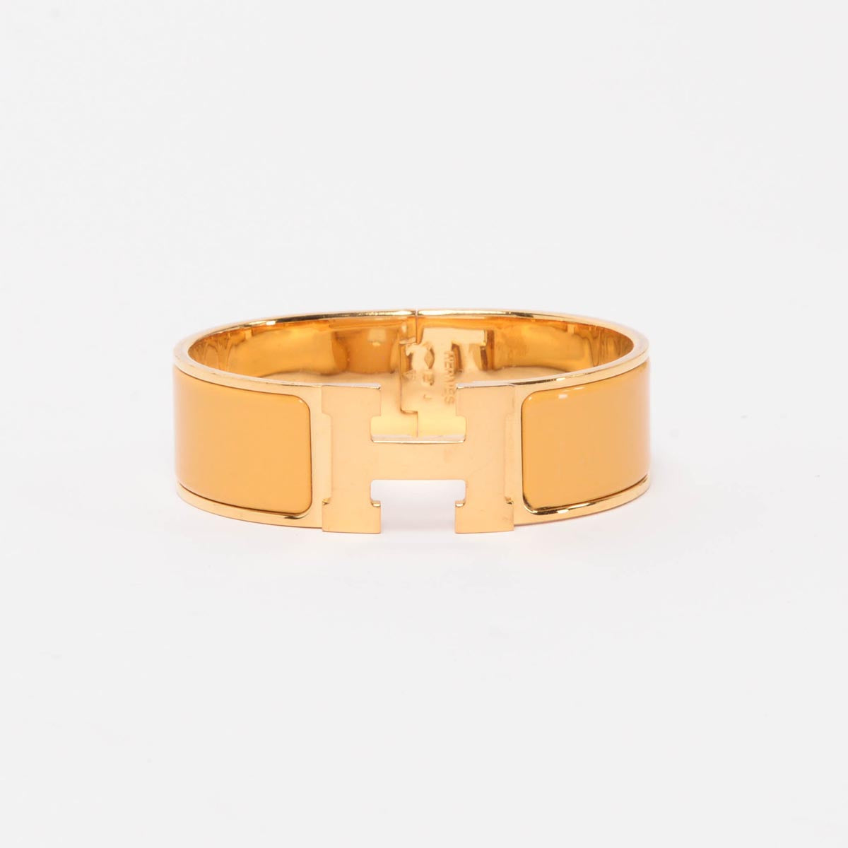 Hermes Mustard Enamel Clic Clac H Bracelet