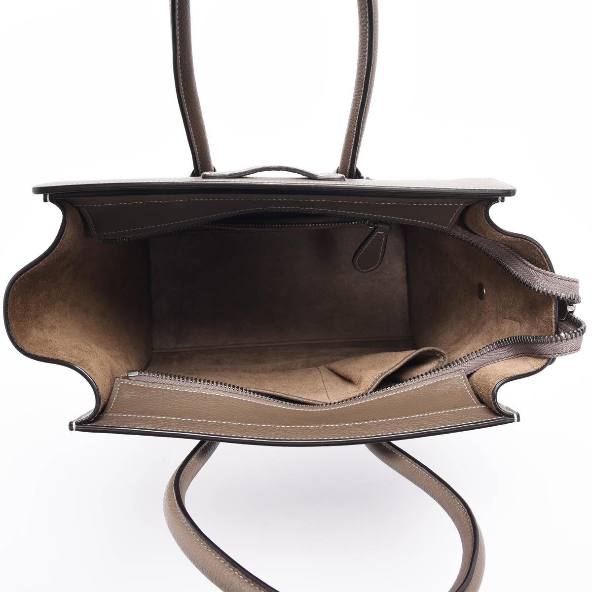 Celine Taupe Grained Calfskin Micro Luggage Bag