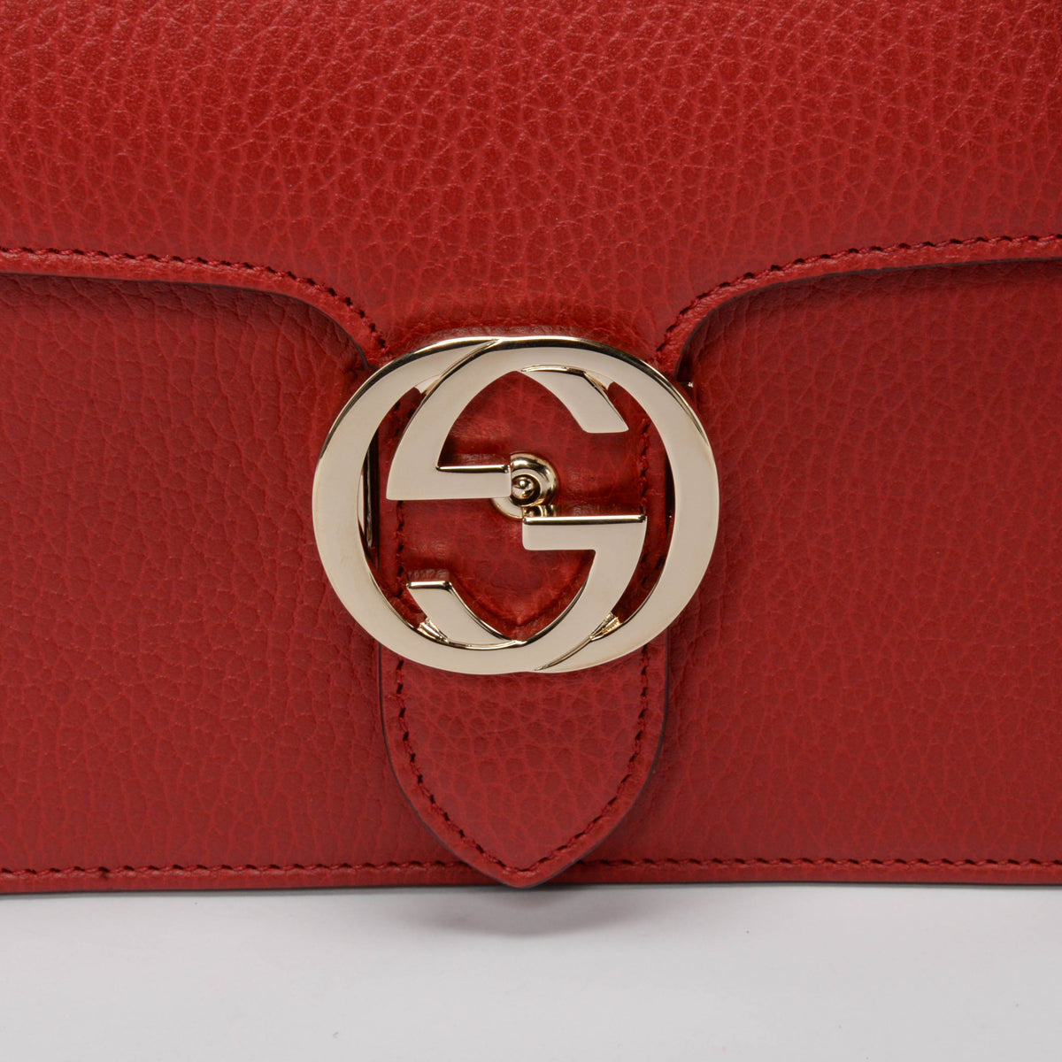 Gucci Red Dollar Calfskin Small Interlocking G Shoulder Bag
