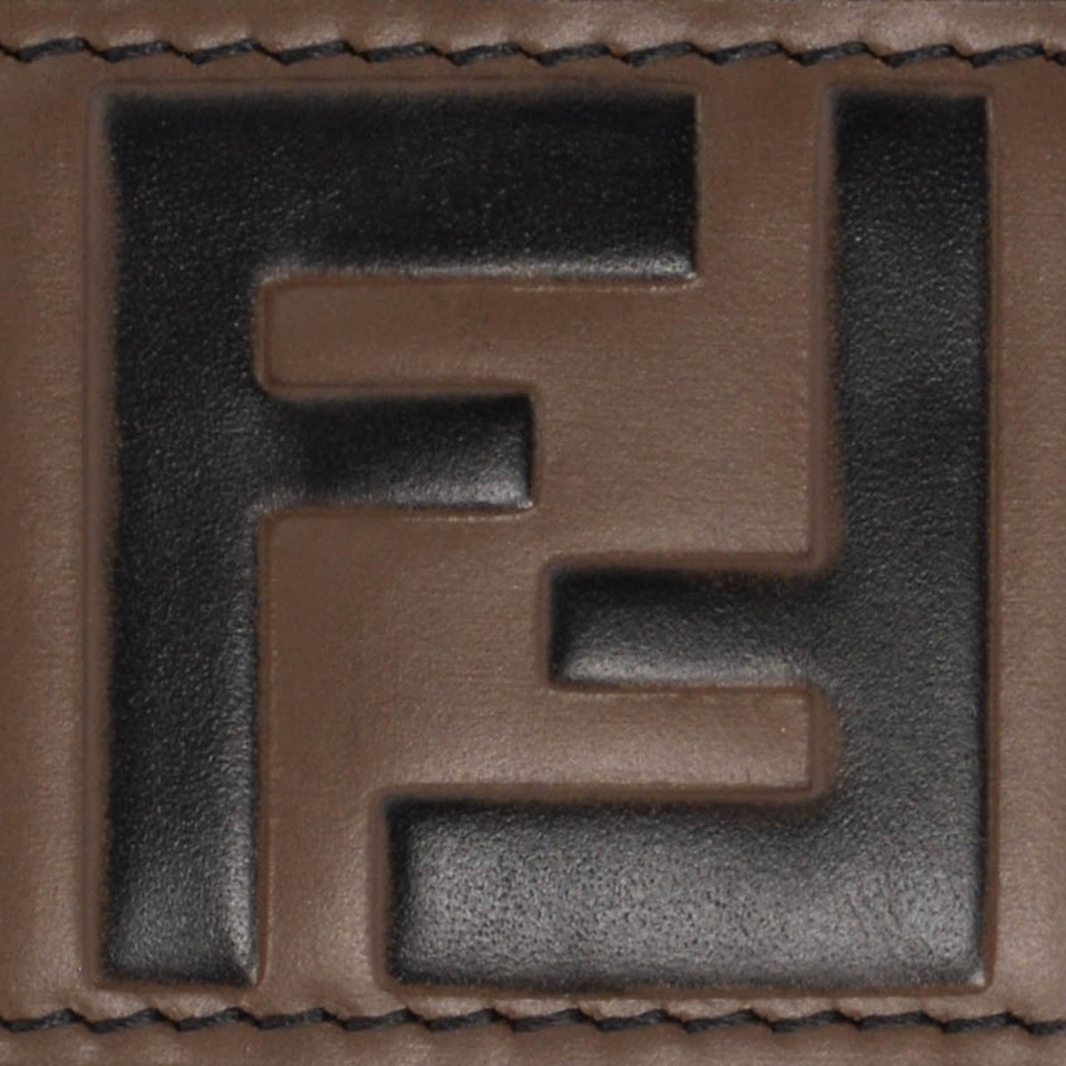 Fendi Tobacco Embossed FF Calfskin Mini Strap You Bag Strap