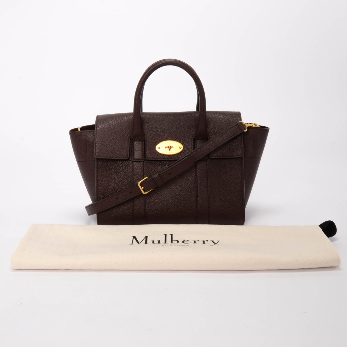 Mulberry Oxblood Classic Grain Small Bayswater With Strap