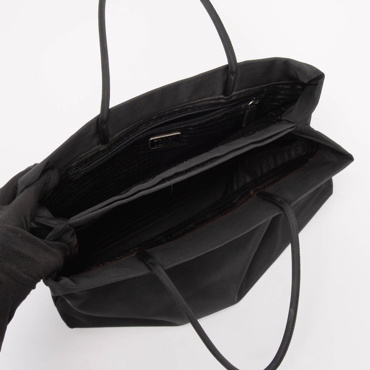 Prada Black Nylon City Tote
