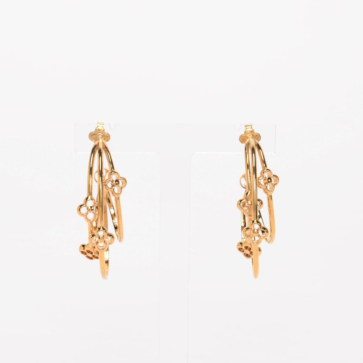 Louis Vuitton Gold Flower Full Hoop Earrings
