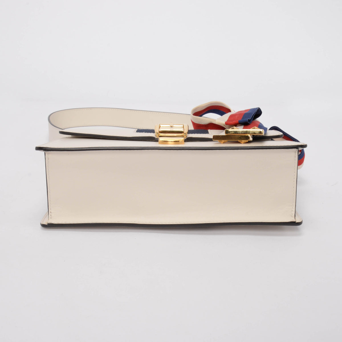 Gucci White Calfskin Small Sylvie Shoulder Bag