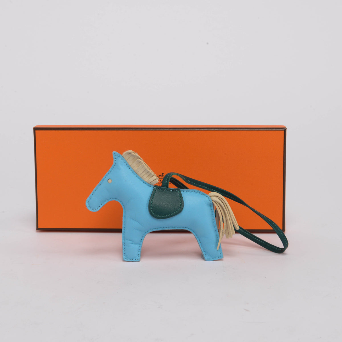 Hermes Celeste Milo Lambskin Rodeo GM Bag Charm