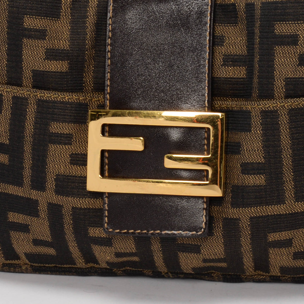 Fendi Tobacco Zucca Canvas Open Baguette Bag