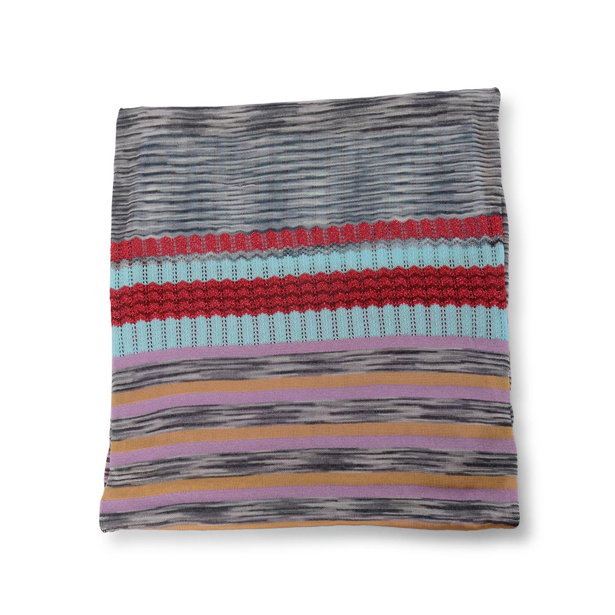 Missoni Multi Colour Cotton Viscose Blend Striped Scarf