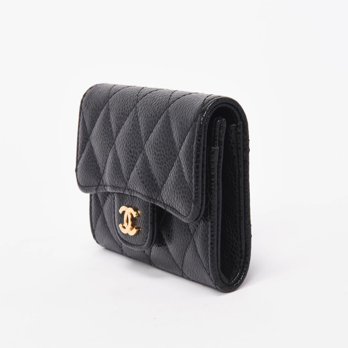 Chanel Black Quilted Caviar Classic Card Holder
