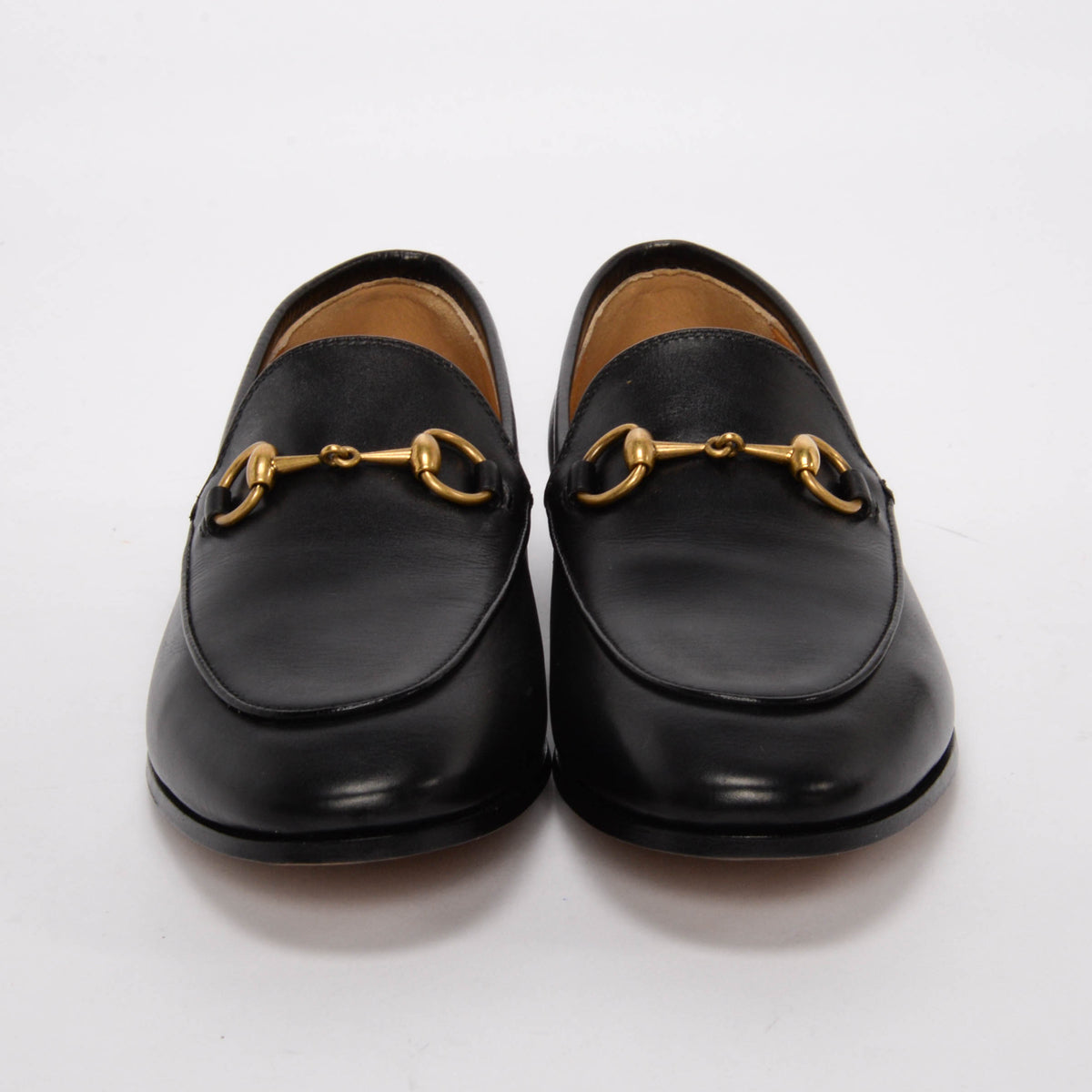 Gucci Black Calfskin Jordaan Horsebit Loafers  36