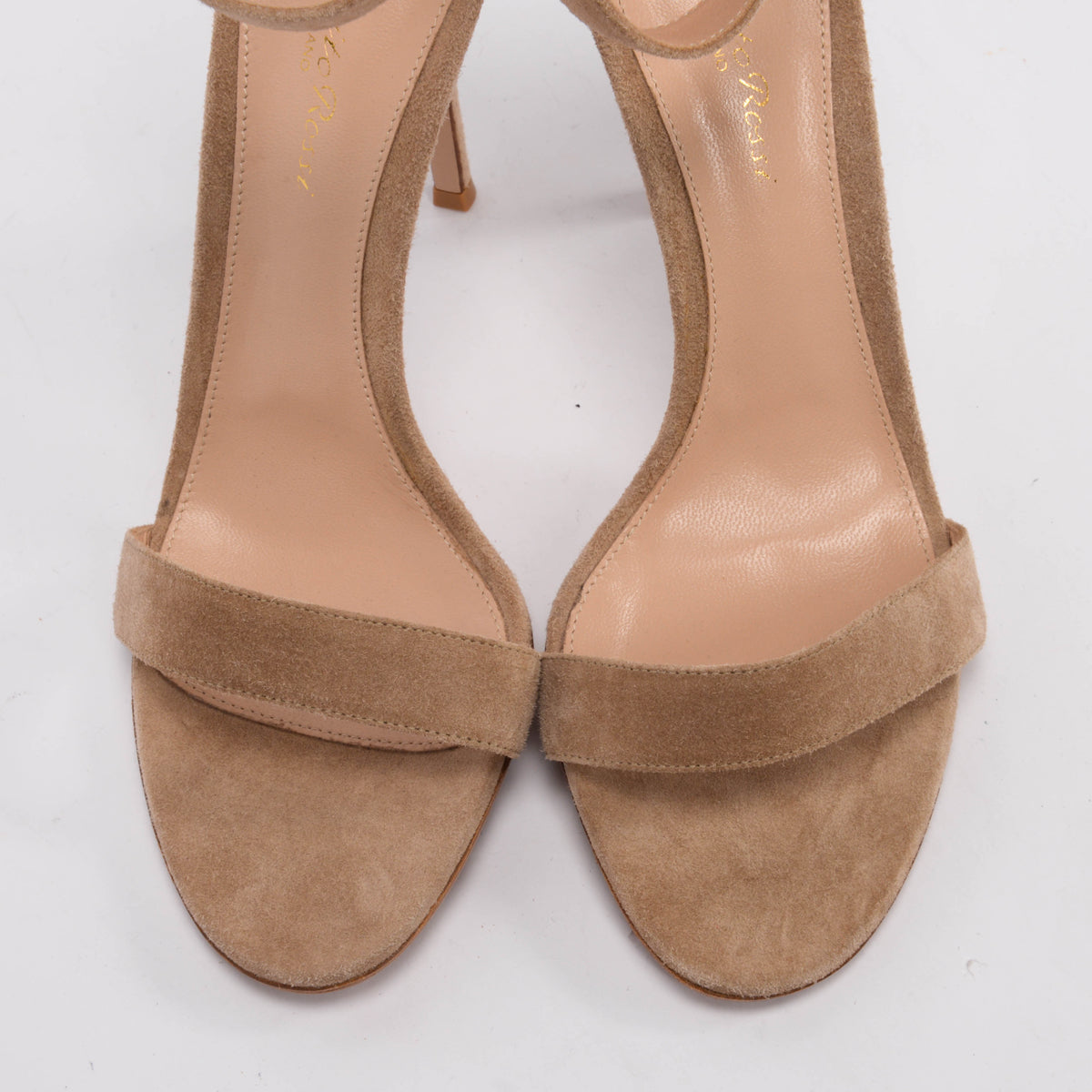 Gianvito Rossi Beige Suede Portofino 105 Sandals 39