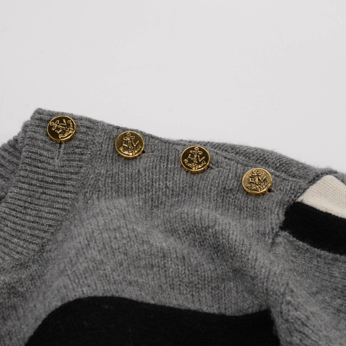 Louis Vuitton Grey Cashmere Knit Signature Logo Sweater S