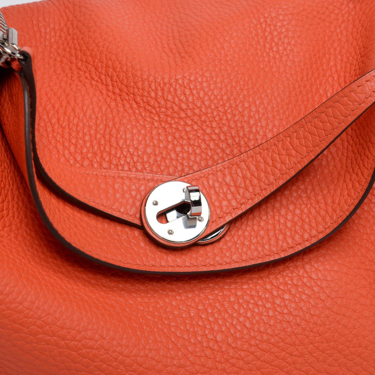 Hermes Orange Poppy Clemence Lindy 30