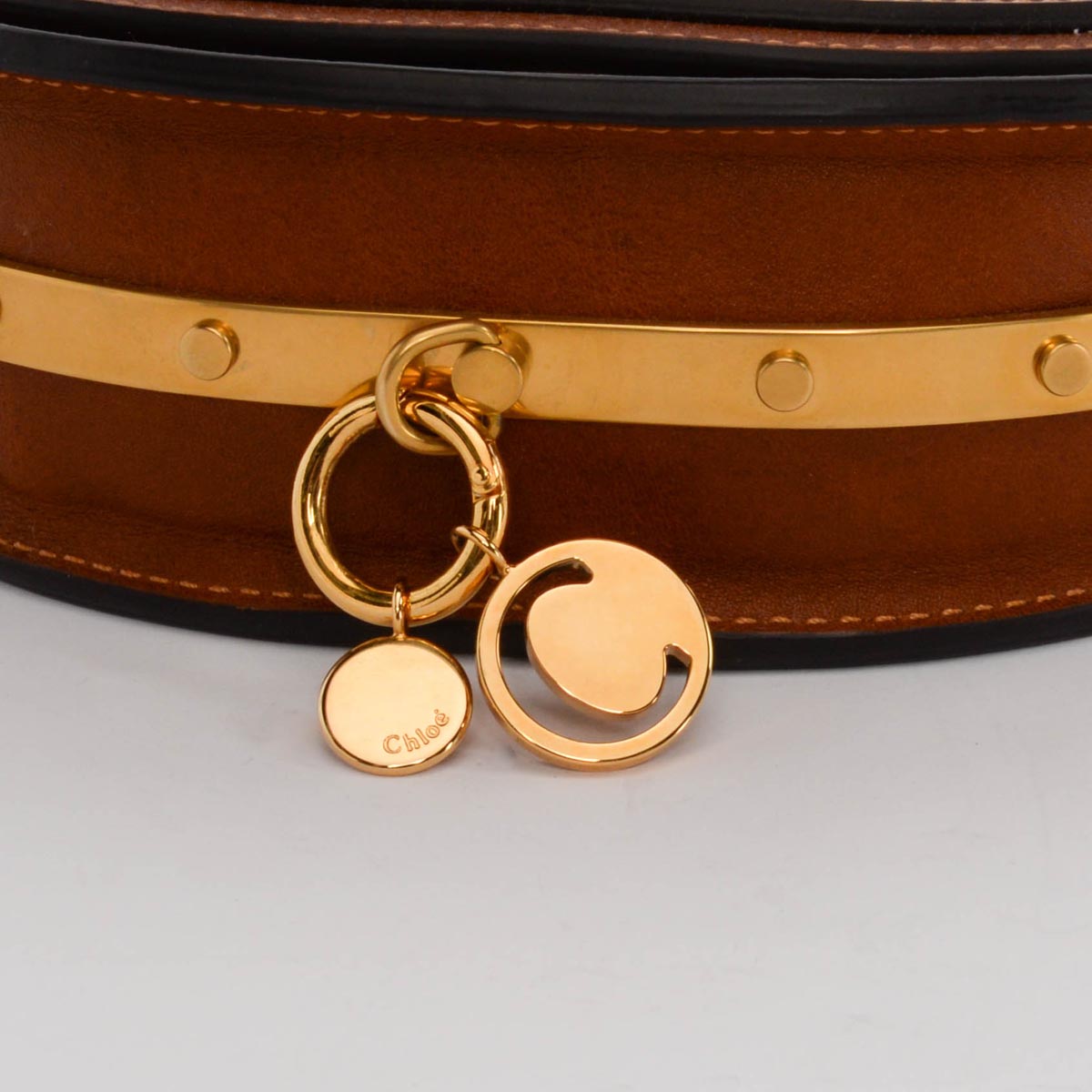 Chloe Tan Calfskin Nile Minaudiere Bracelet Bag