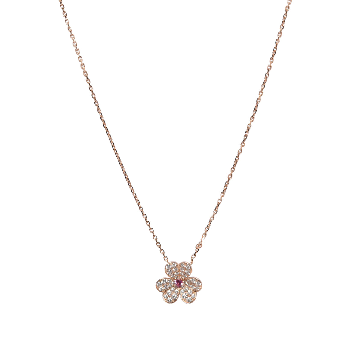 Van Cleef & Arpels Rose Gold & Sapphire Small Model Frivole Necklace