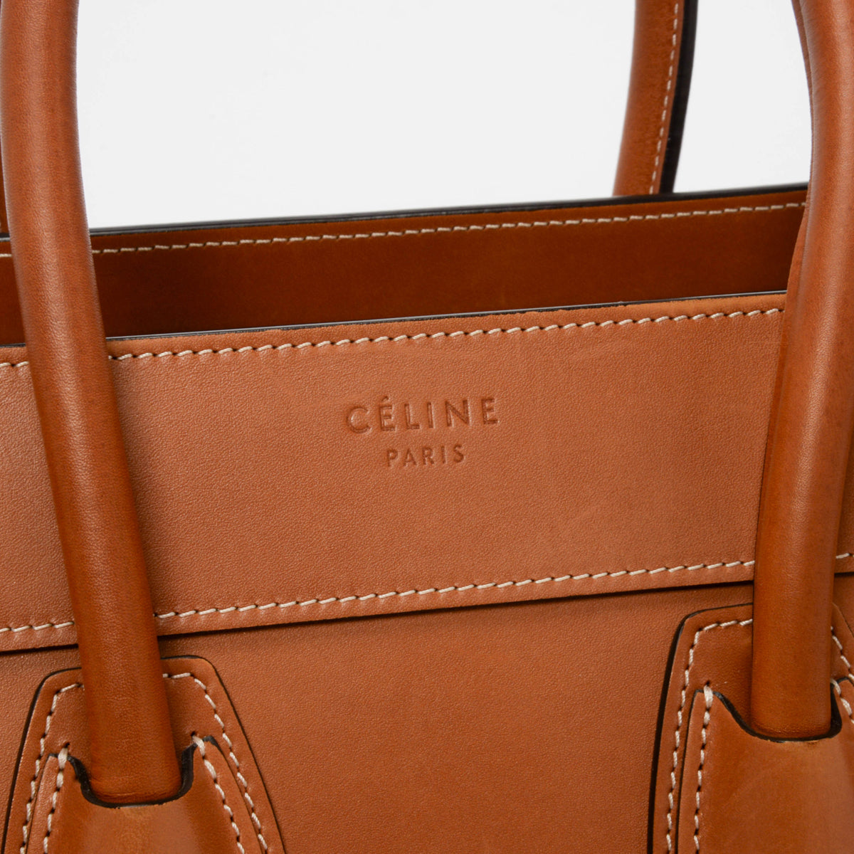 Celine Tan Natural Calfskin Micro Luggage Bag