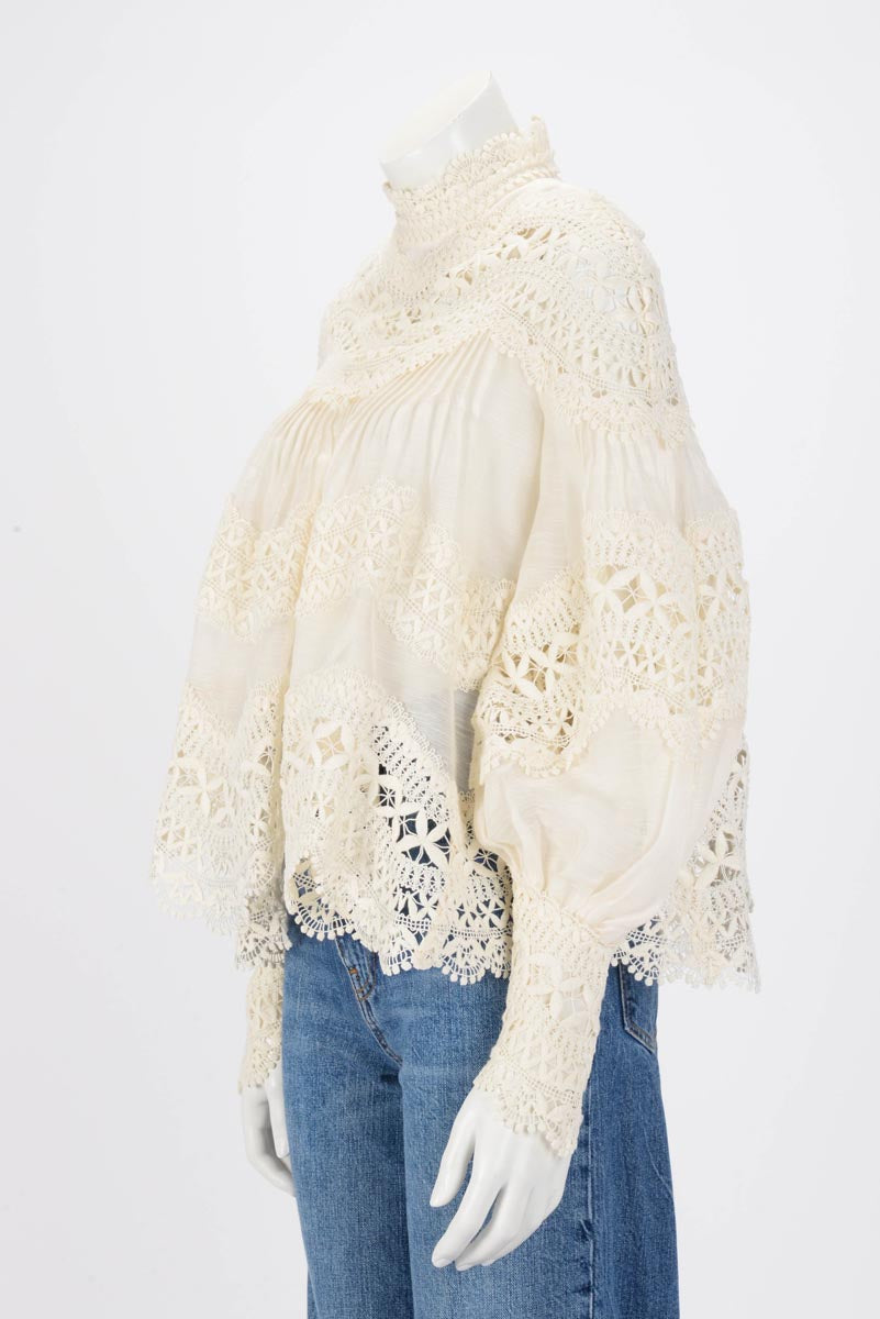 Zimmermann Ivory Postcard Embroidered Blouse OP