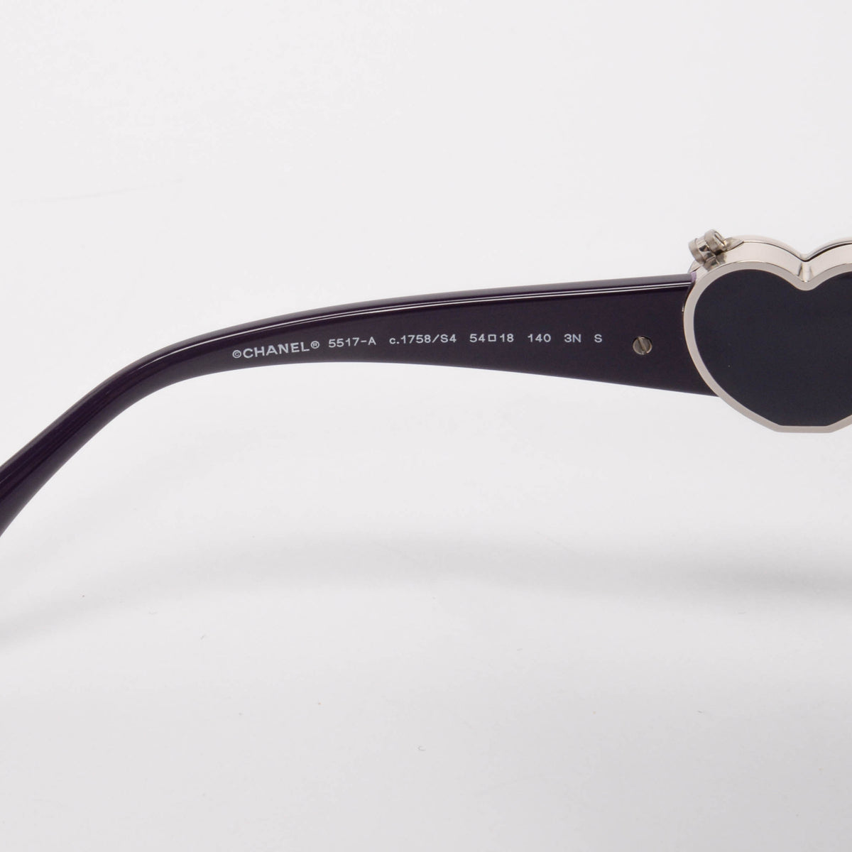 Chanel Purple CC Heart Mirror Butterfly Sunglasses