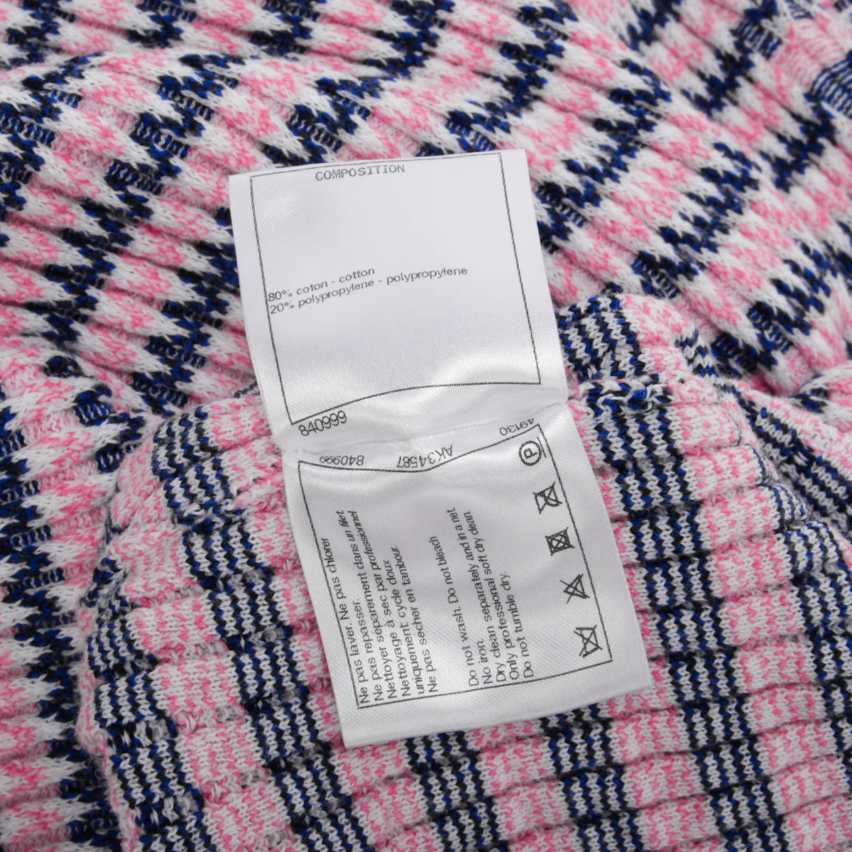 Chanel Pink Striped Knit CC Tank Dress FR 42